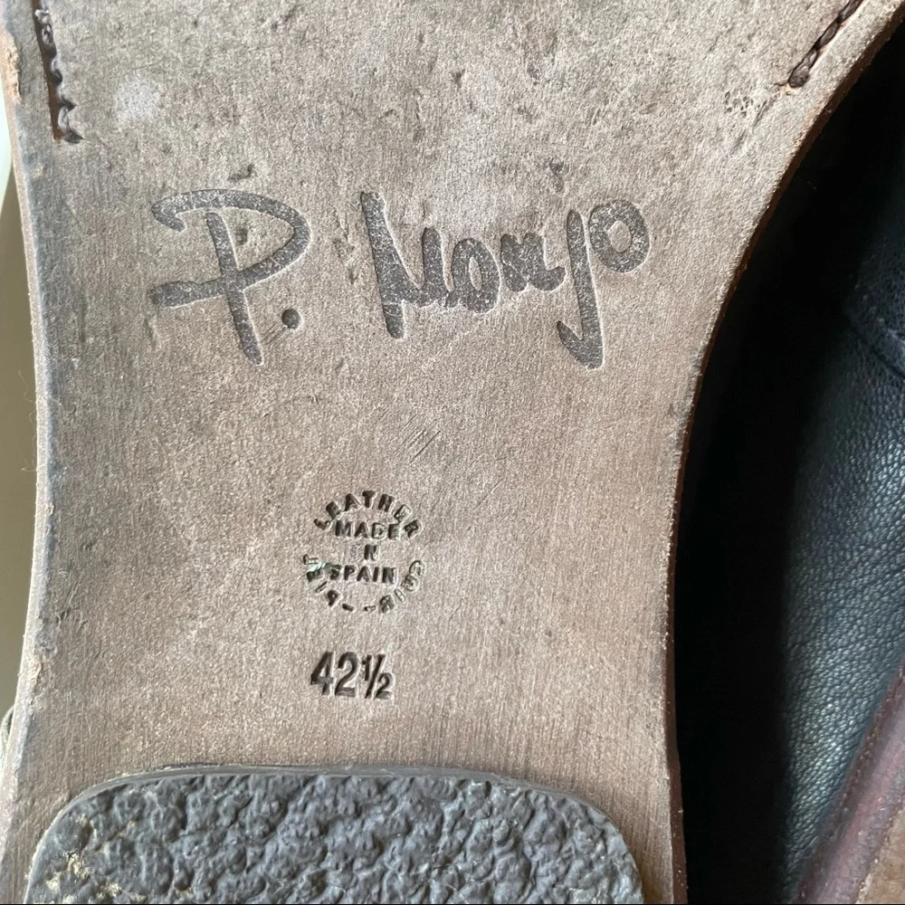 P. Monjo black lace up ankle boots 42.5 11.5 EUC flawless Made in Spain - Picture 6 of 10